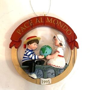 VTG Hallmark Peace on Earth Italy Christmas Ornament 1991